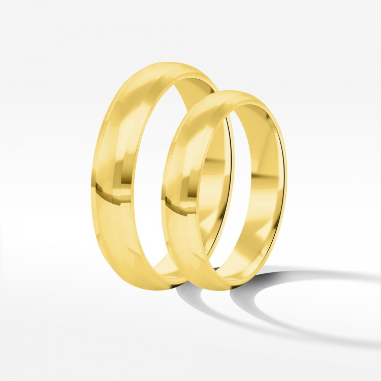 Obrączki ślubne z żółtego złota 4mm