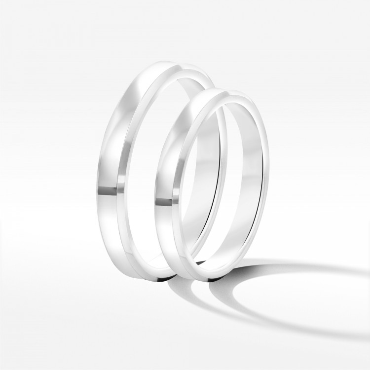 Obrączki ślubne z białego złota 3mm