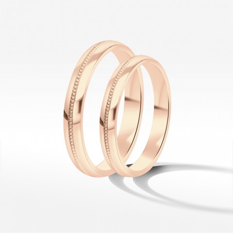 Obrączki ślubne z różówego złota 3mm
