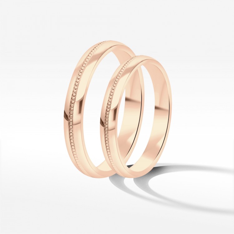Obrączki ślubne z różówego złota 3mm