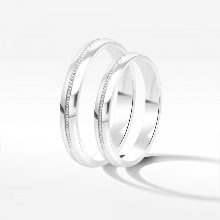 Obrączki ślubne z białego złota 3mm