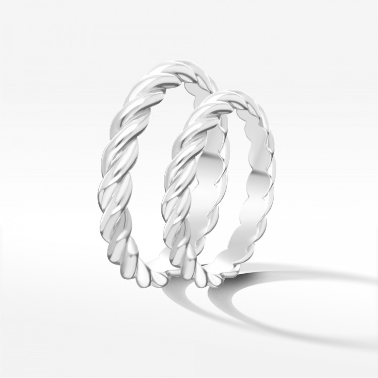 Obrączki ślubne z białego złota 3mm