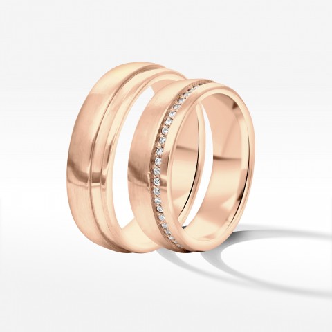 Obrączki ślubne z różówego złota 6.2mm