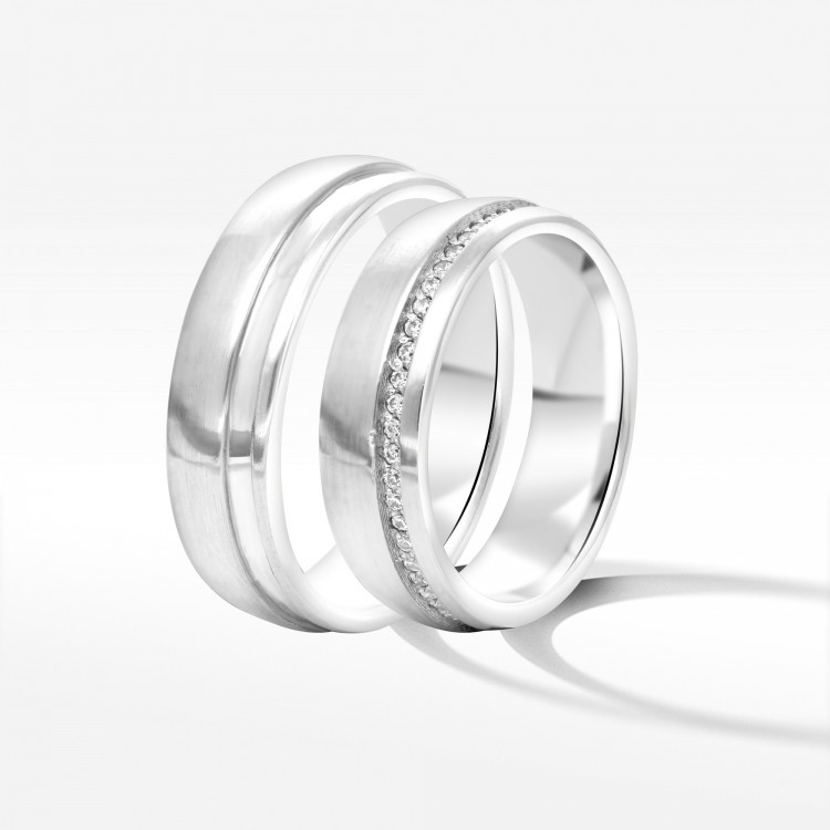 Obrączki ślubne z białego złota 6.2mm