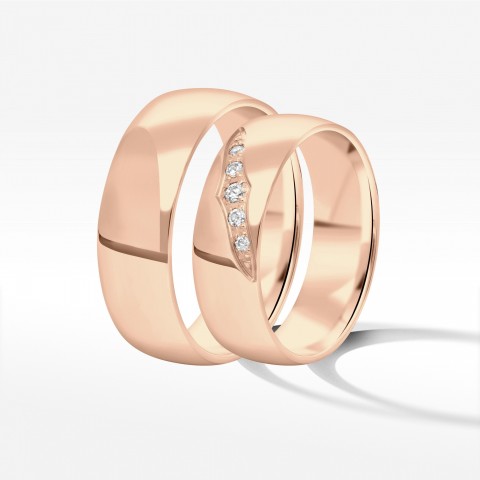 Obrączki ślubne z różówego złota 6mm