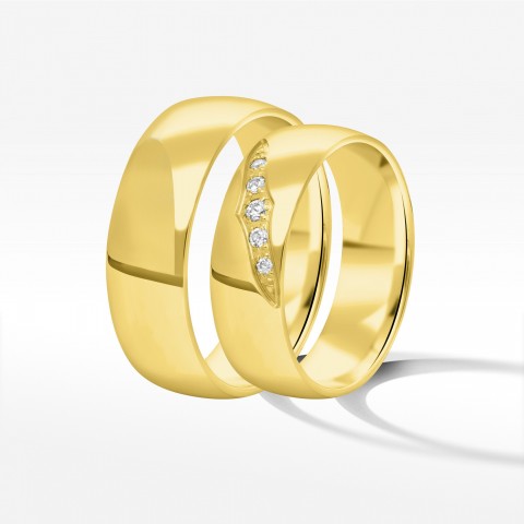 Obrączki ślubne z żółtego złota 6mm