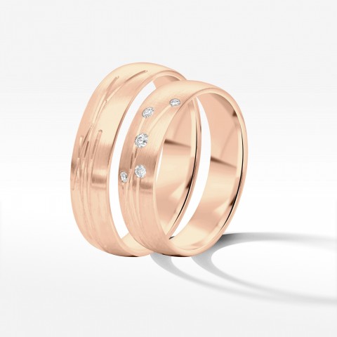 Obrączki ślubne z różówego złota 5mm