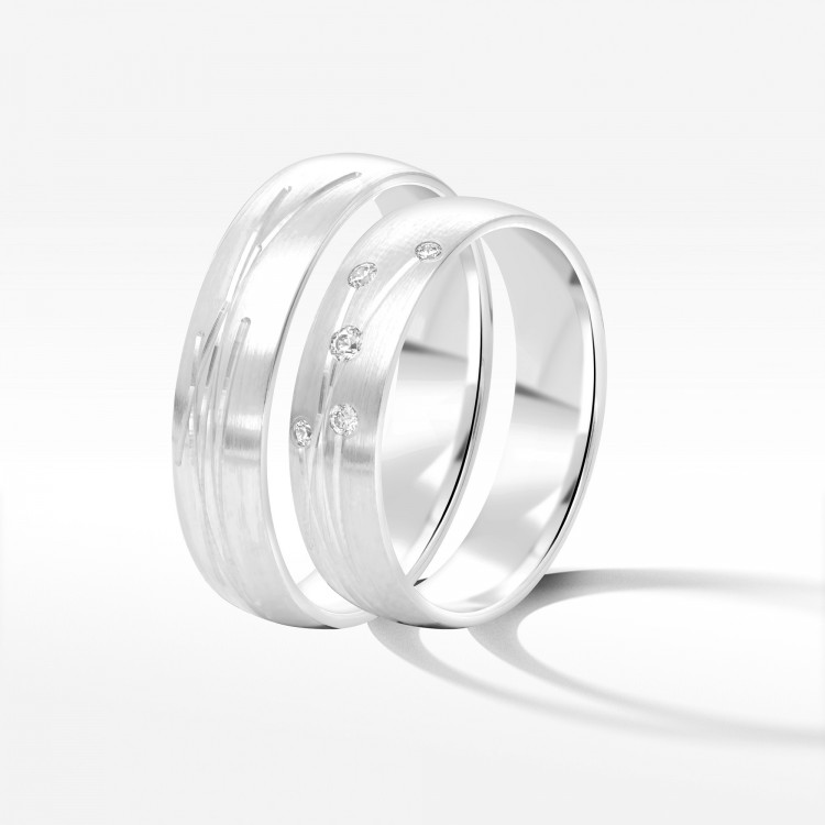 Obrączki ślubne z białego złota 5mm