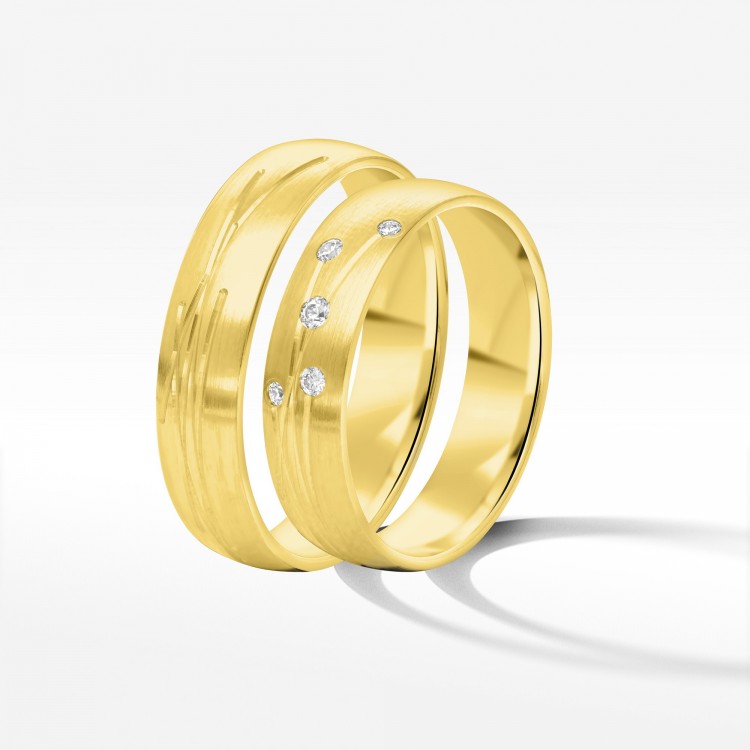 Obrączki ślubne z żółtego złota 5mm