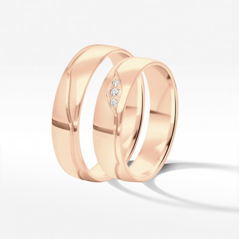 Obrączki ślubne z różówego złota 5mm