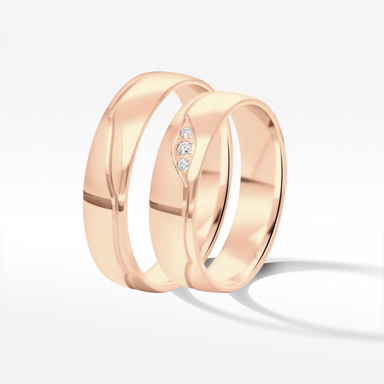 Obrączki ślubne z różówego złota 5mm