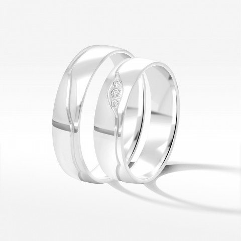 Obrączki ślubne z białego złota 5mm