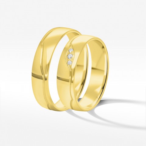 Obrączki ślubne z żółtego złota 5mm