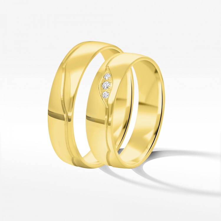 Obrączki ślubne z żółtego złota 5mm
