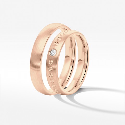 Obrączki ślubne z różówego złota 4mm