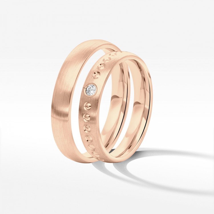Obrączki ślubne z różówego złota 4mm