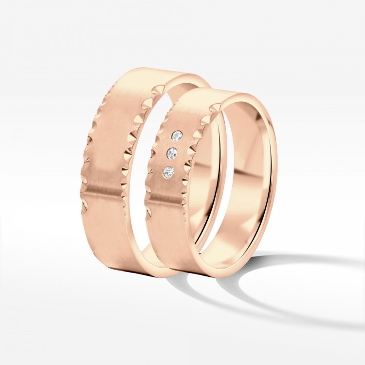 Obrączki ślubne z różówego złota 5mm