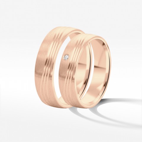 Obrączki ślubne z różówego złota 5mm