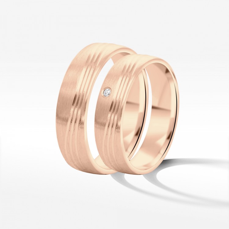 Obrączki ślubne z różówego złota 5mm