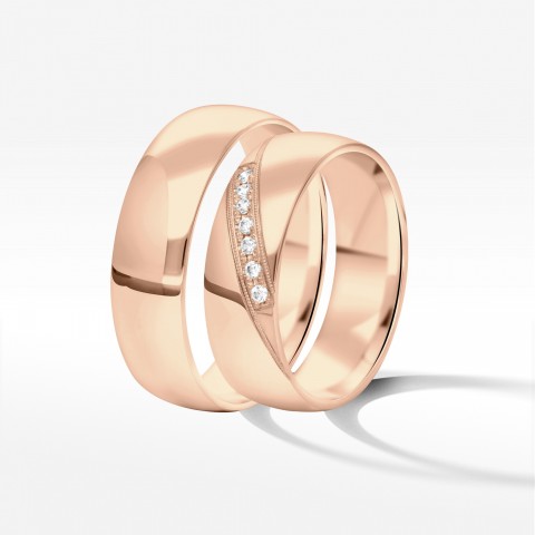 Obrączki ślubne z różówego złota 6mm