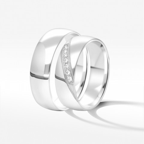 Obrączki ślubne z białego złota 6mm