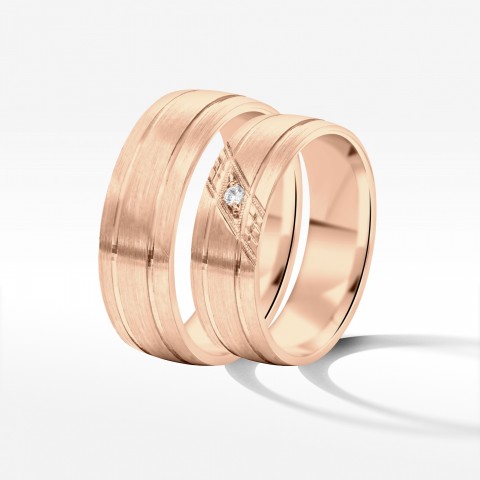 Obrączki ślubne z różówego złota 6mm