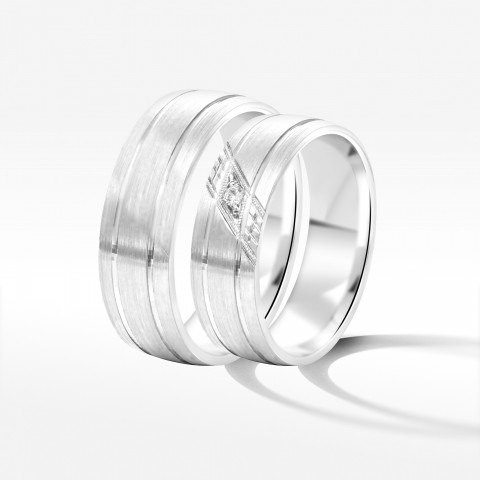 Obrączki ślubne z białego złota 6mm