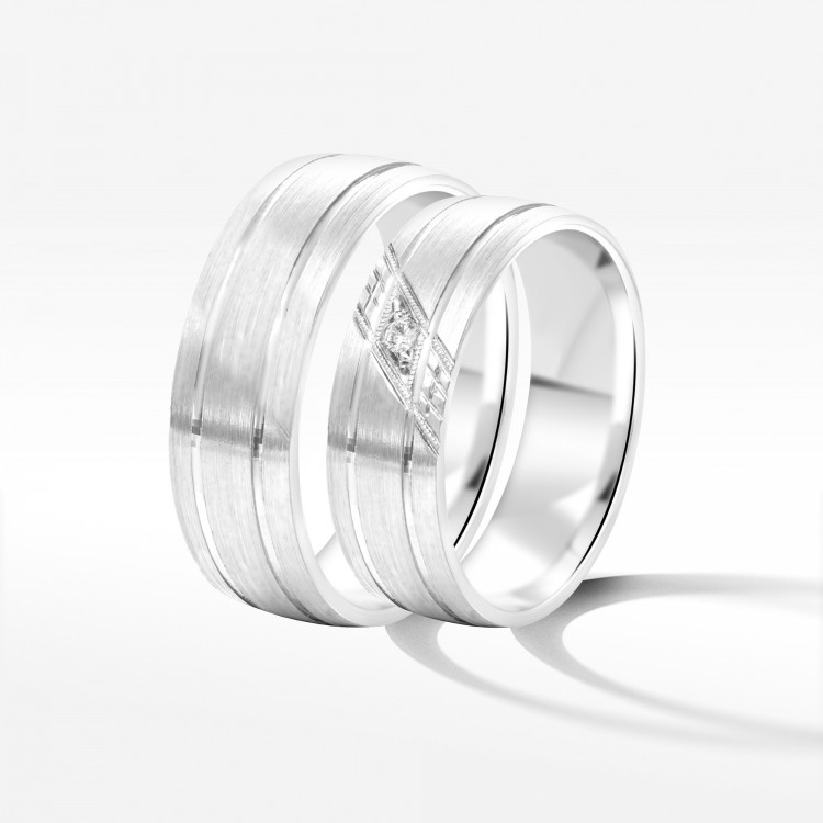 Obrączki ślubne z białego złota 6mm