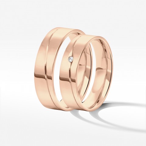Obrączki ślubne z różówego złota 5mm
