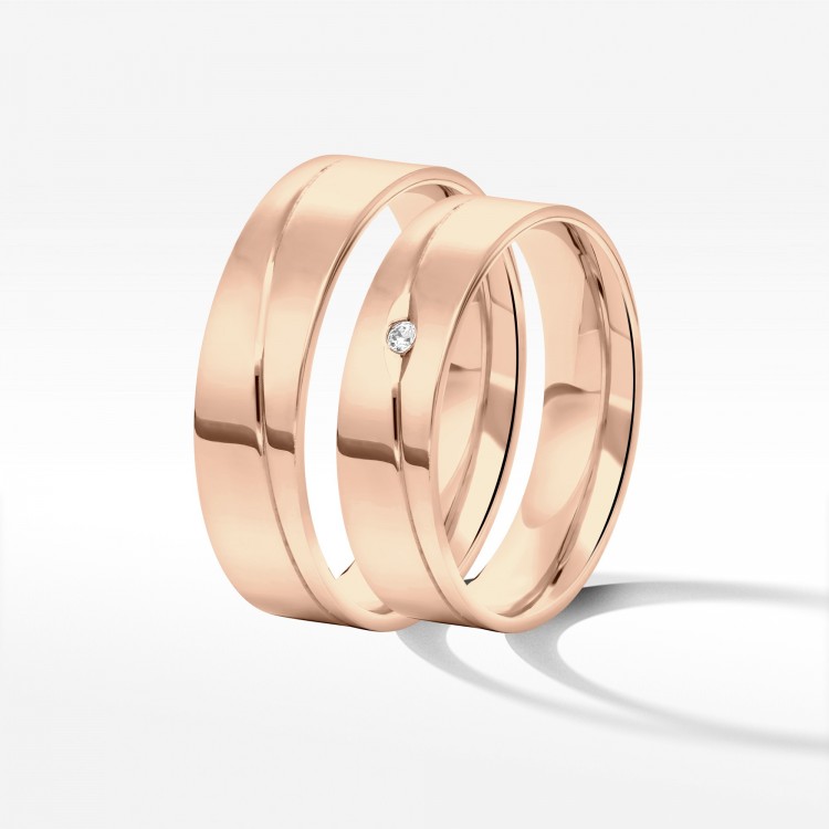 Obrączki ślubne z różówego złota 5mm