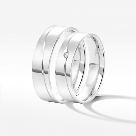 Obrączki ślubne z białego złota 5mm