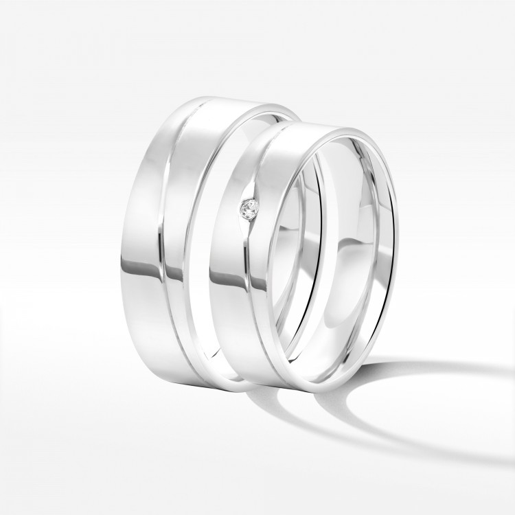 Obrączki ślubne z białego złota 5mm