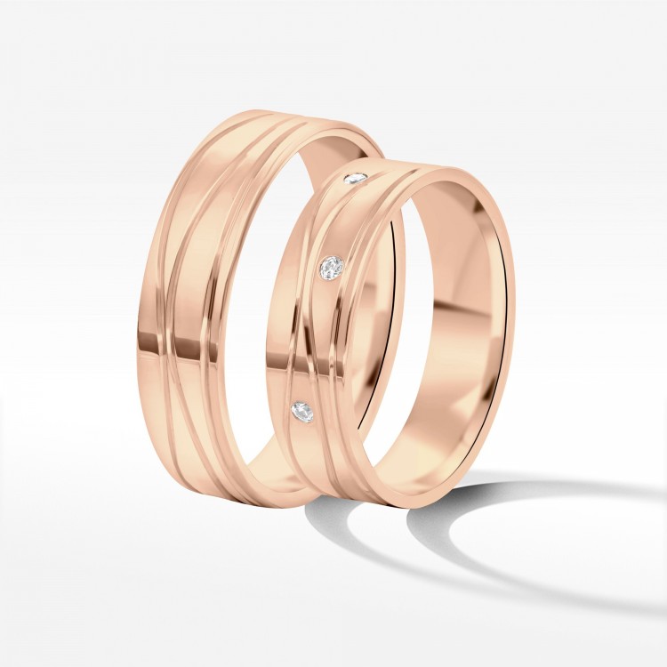 Obrączki ślubne z różówego złota 5.5mm