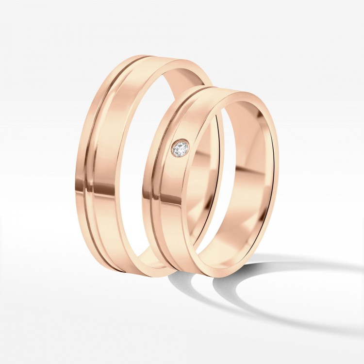 Obrączki ślubne z różówego złota 5mm