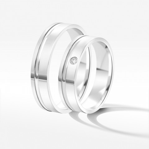 Obrączki ślubne z białego złota 5mm