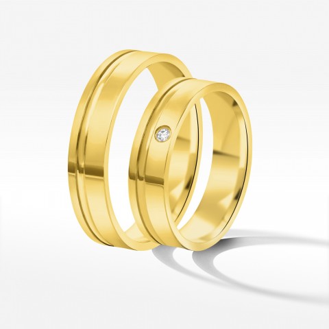 Obrączki ślubne z żółtego złota 5mm