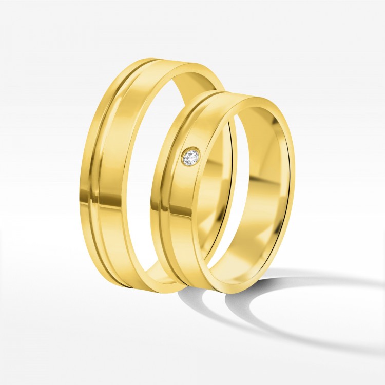 Obrączki ślubne z żółtego złota 5mm