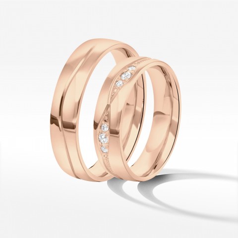 Obrączki ślubne z różówego złota 5mm