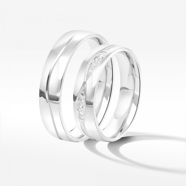 Obrączki ślubne z białego złota 5mm