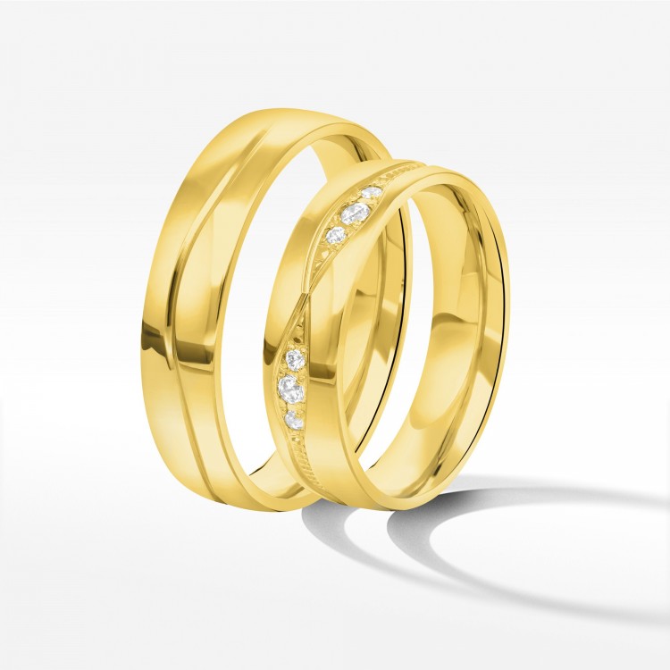 Obrączki ślubne z żółtego złota 5mm