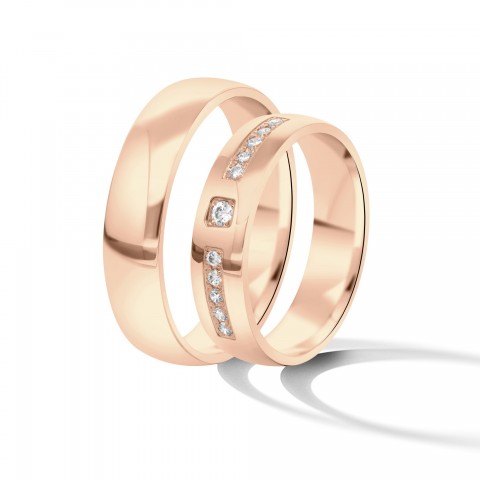 Obrączki ślubne z różówego złota 5mm