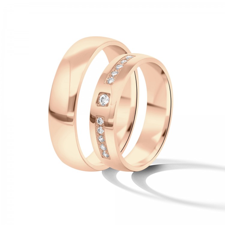 Obrączki ślubne z różówego złota 5mm