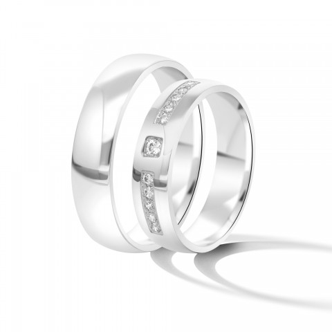 Obrączki ślubne z białego złota 5mm