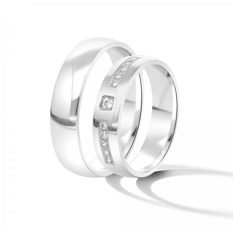 Obrączki ślubne z białego złota 5mm