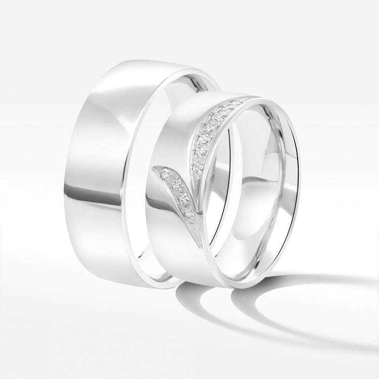 Obrączki ślubne z białego złota 7mm