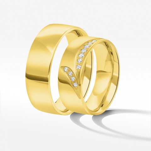 Obrączki ślubne z żółtego złota 7mm