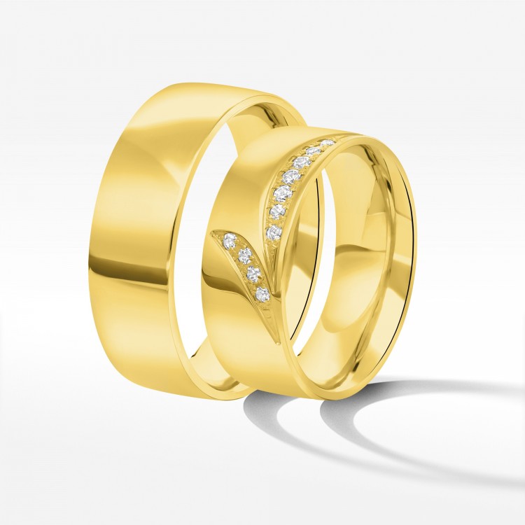 Obrączki ślubne z żółtego złota 7mm