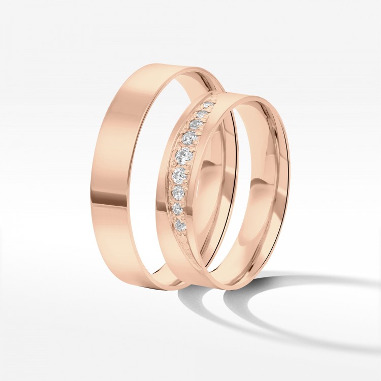Obrączki ślubne z różówego złota 4.5mm