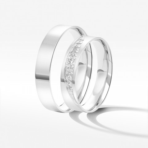 Obrączki ślubne z białego złota 4.5mm