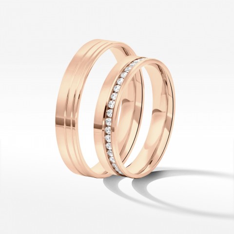 Obrączki ślubne z różówego złota 4mm